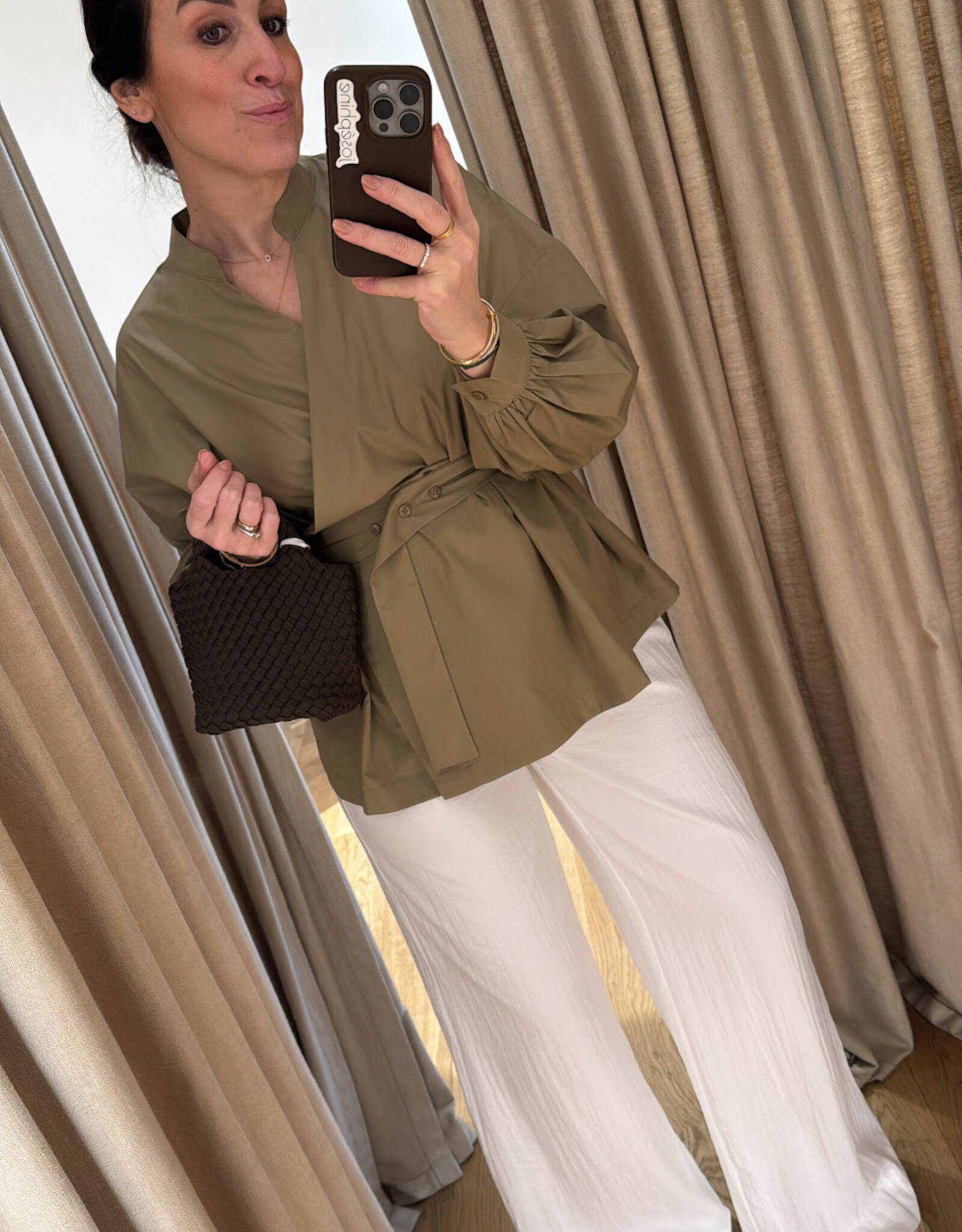 Christian Aks Paloma Poplin Shirt Wood