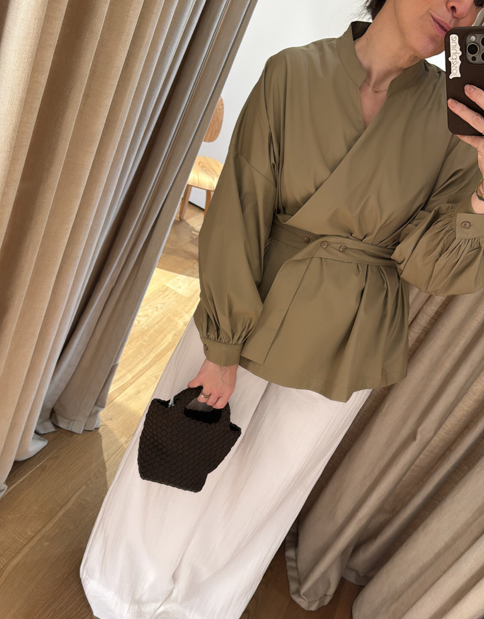 Christian Aks Paloma Poplin Shirt Wood