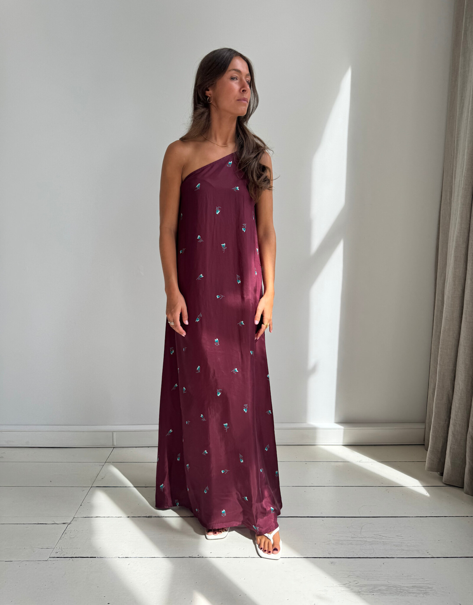 Liv The Label Bibi Maxi Dress Burgundy Flower Print