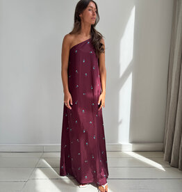 Liv The Label Bibi Maxi Dress Burgundy Flower Print