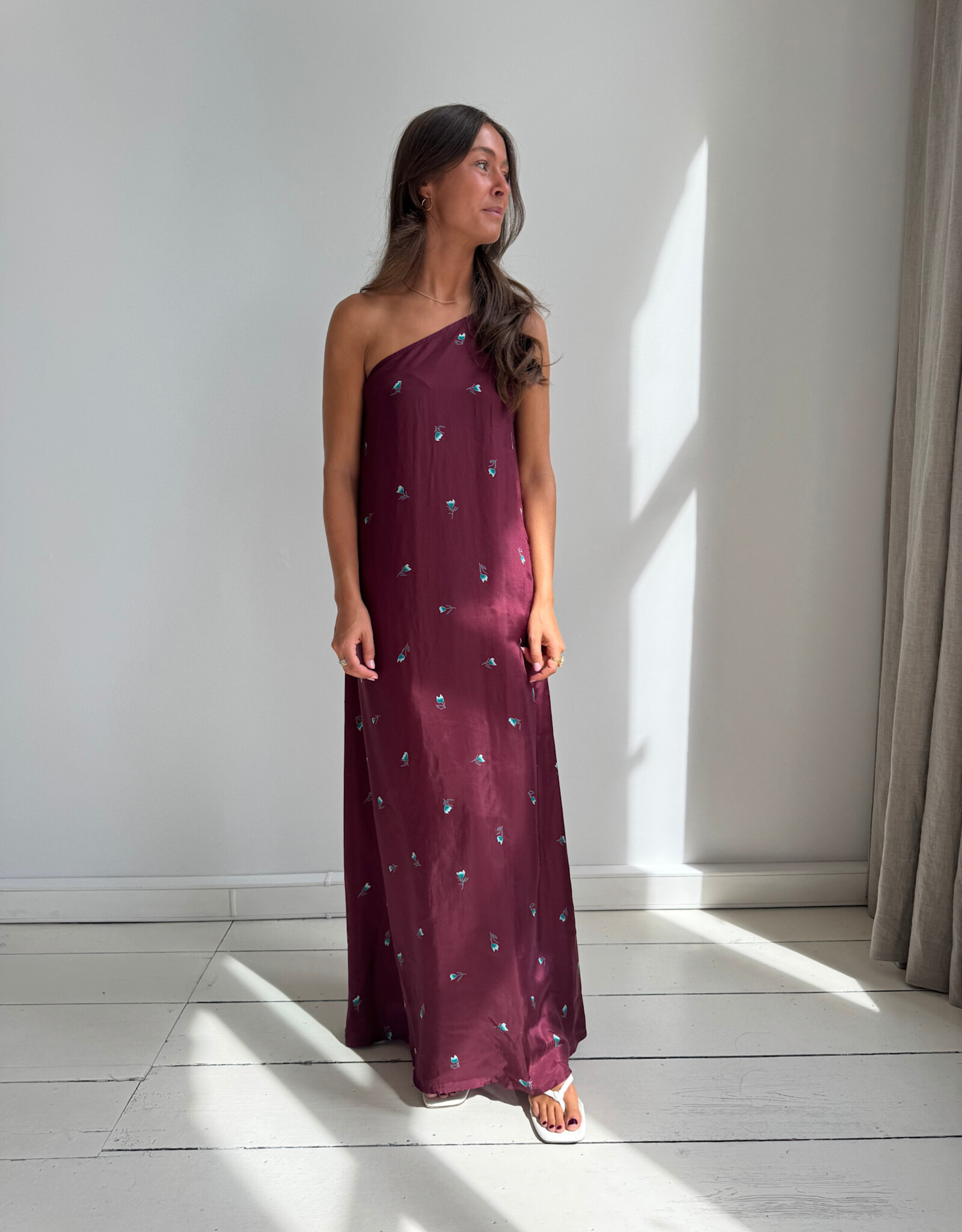 Liv The Label Bibi Maxi Dress Burgundy Flower Print