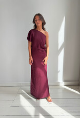 Liv The Label Sasha Dress Burgundy Linnen