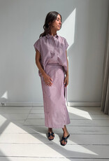 Liv The Label Alba Shirt Burgundy Stripes