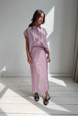 Liv The Label Alba Shirt Burgundy Stripes