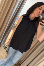 Isabelle Blanche Blouse Black Pearls