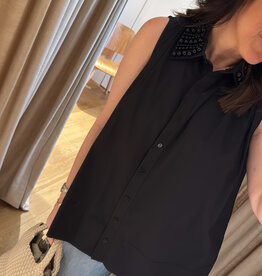 Isabelle Blanche Blouse Black Pearls