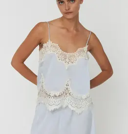 Stella Nova Delicate Lace Top Dust Blue