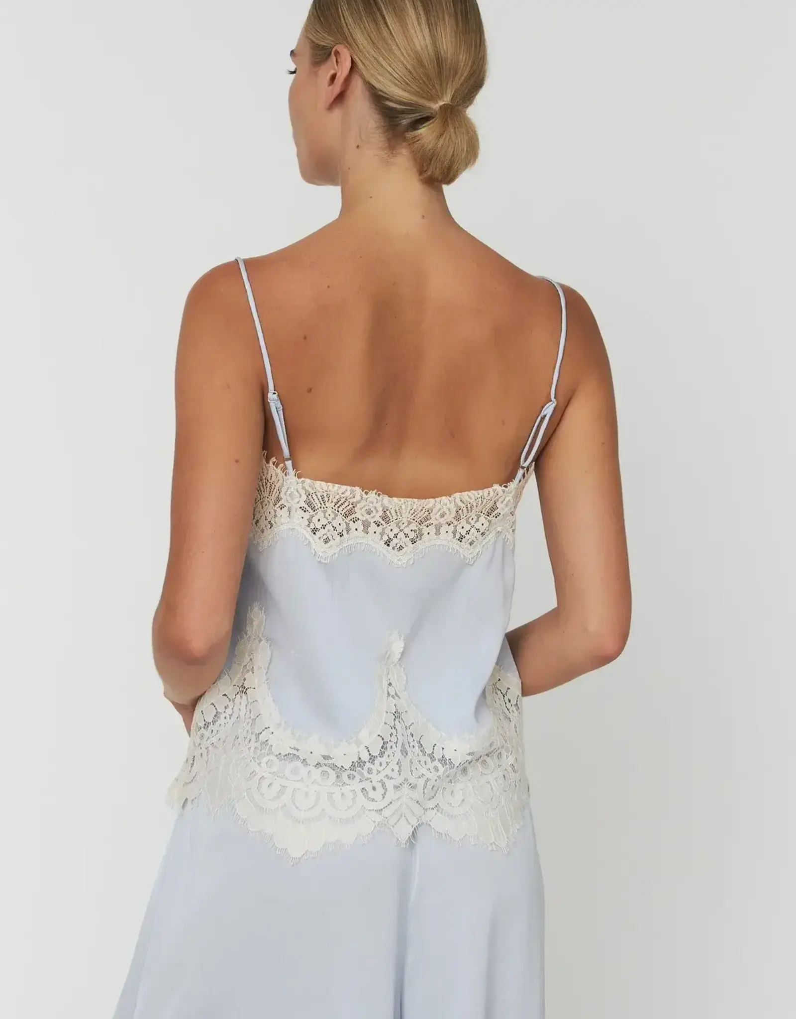 Stella Nova Delicate Lace Top Dust Blue