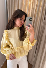 Stella Nova Loose Frilled Blouse Soft Yellow