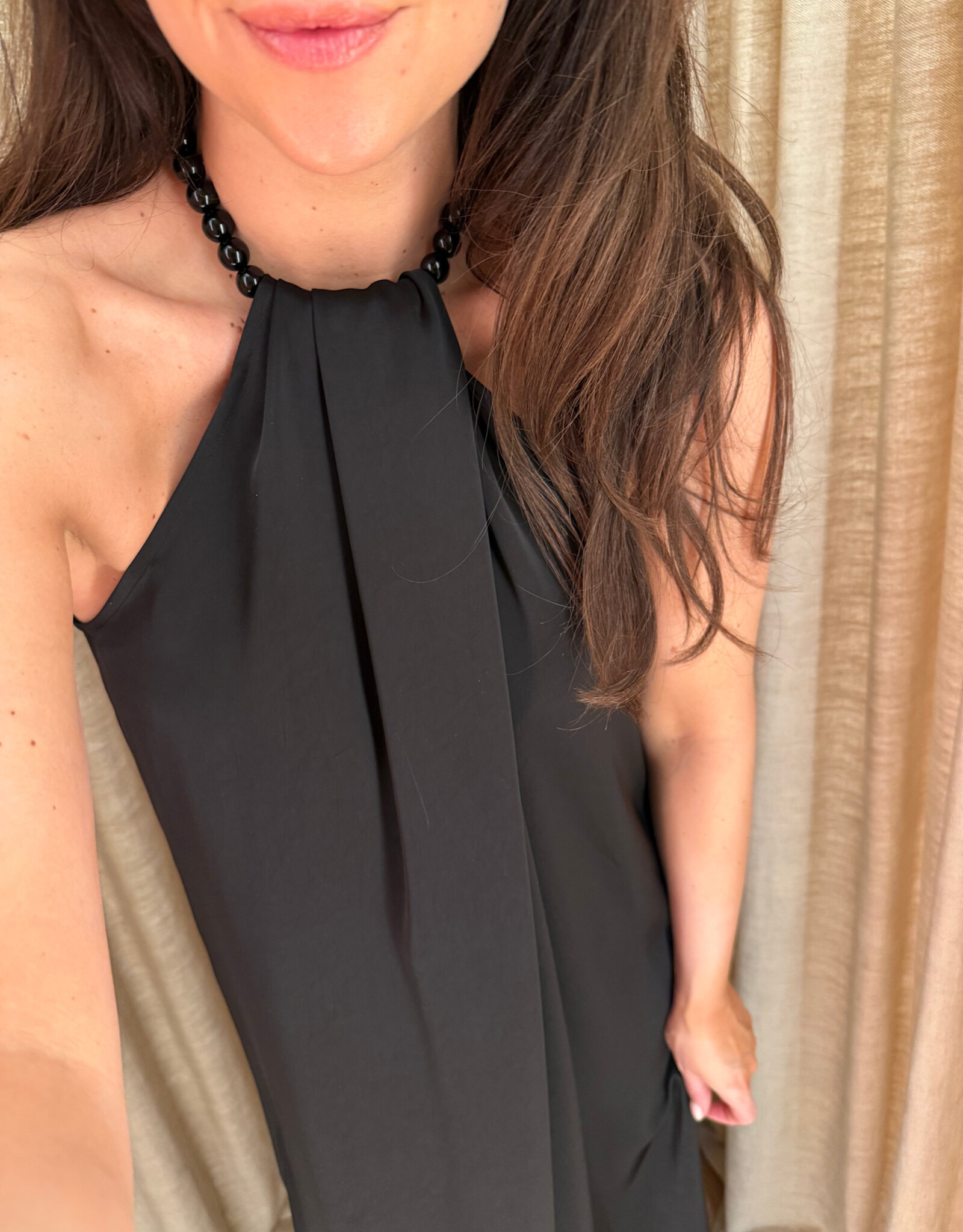 Isabelle Blanche Abito Lungo Dress Black