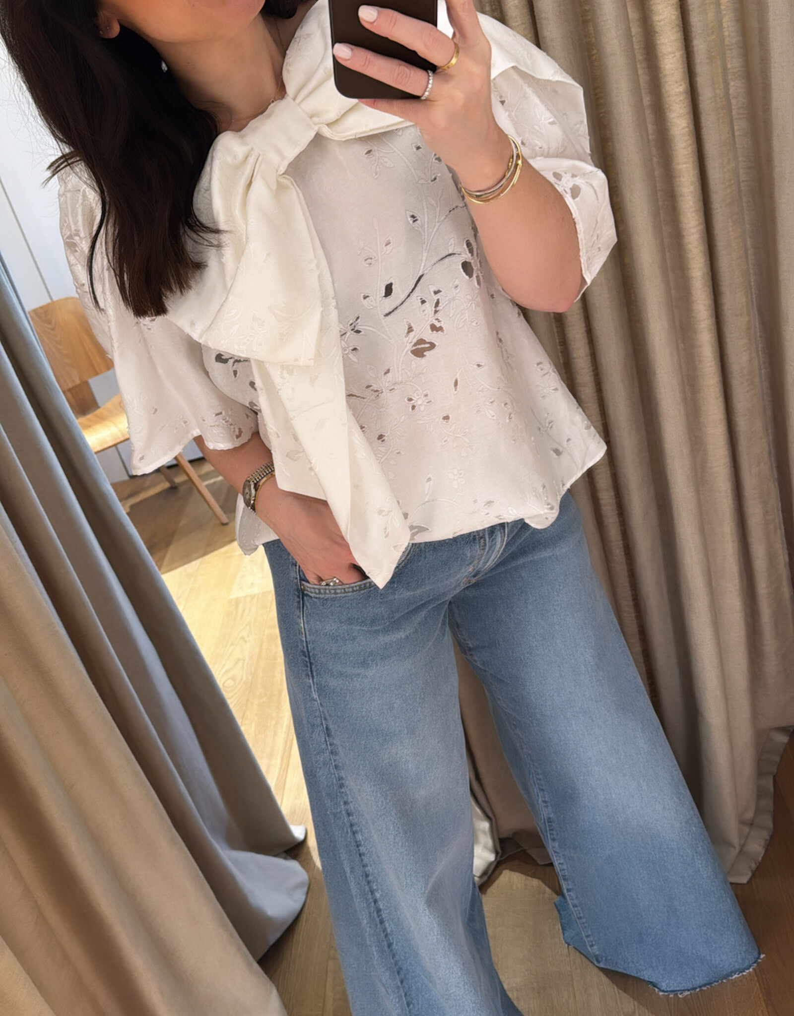 Stella Nova Bow Blouse White