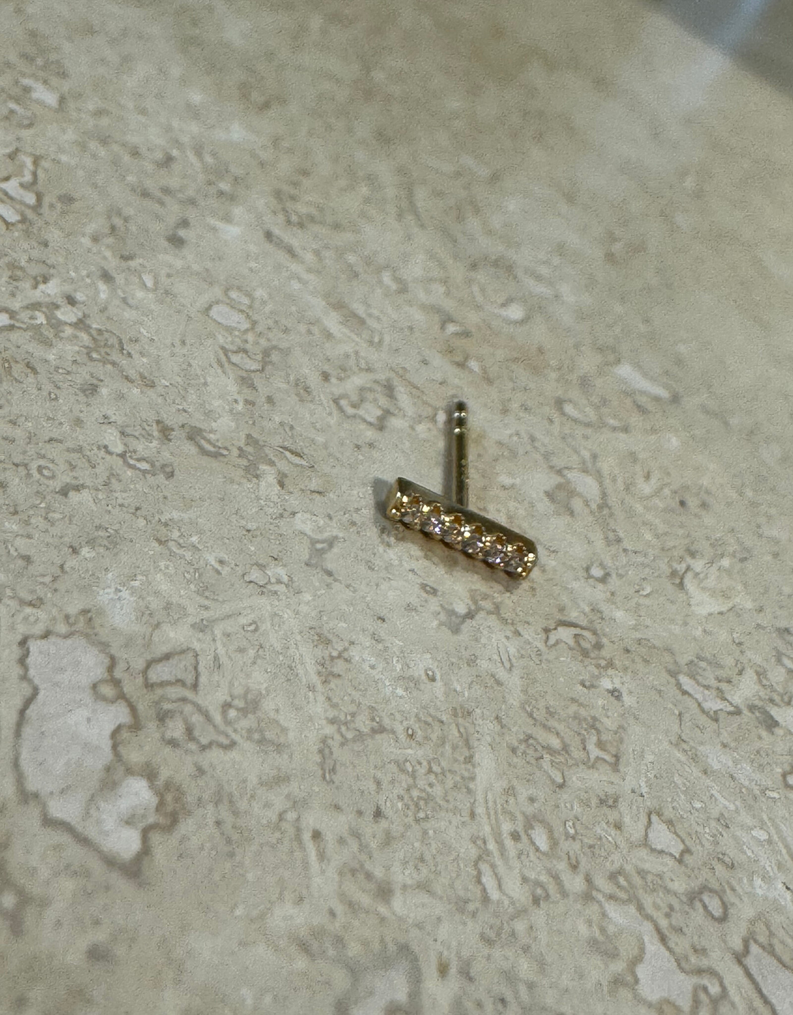 Bobby Rose Bar Stud White Gold