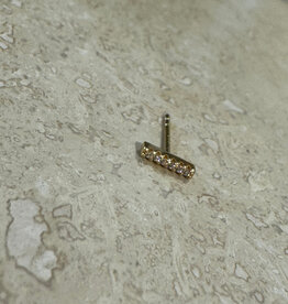 Bobby Rose Bar Stud White Gold