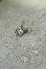 Bobby Rose Pearl 2 stones Stud White Gold