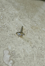 Bobby Rose Oval Stud White Gold