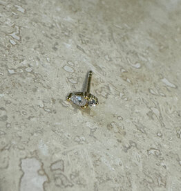 Bobby Rose Oval Stud White Gold