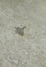 Bobby Rose Big Oval Stud White Gold