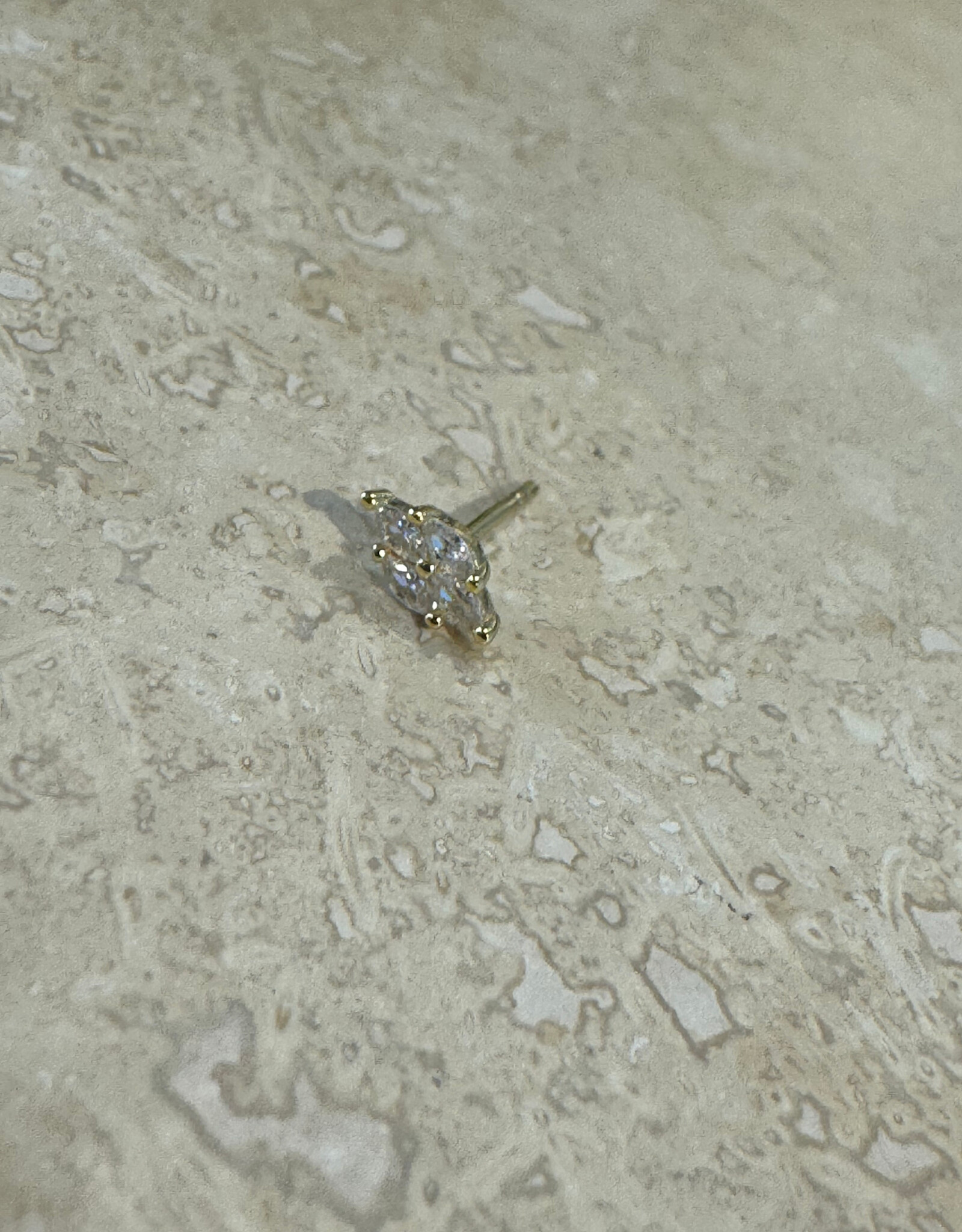 Bobby Rose Big Oval Stud White Gold