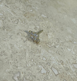 Bobby Rose Big Oval Stud White Gold