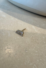 Bobby Rose Big Bar White Stud Gold