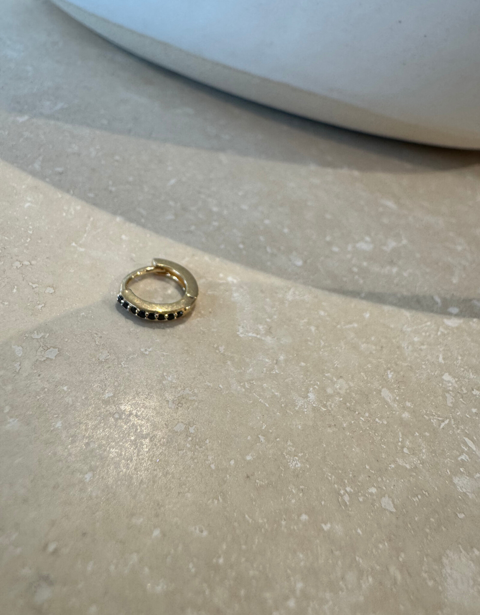 Bobby Rose Classic Hoop Black Small Gold