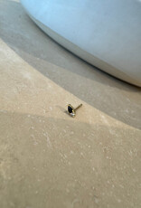 Bobby Rose Oval Stud White Black Gold