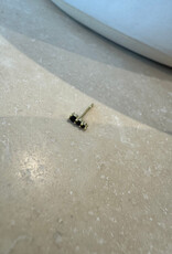 Bobby Rose 3 Stones Stud Black Gold