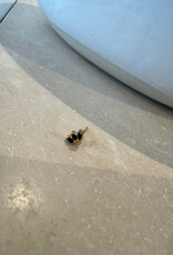 Bobby Rose Flower Stud Black Gold