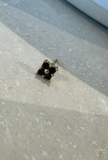 Bobby Rose Square Stones Stud Black Gold