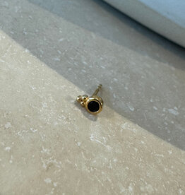 Bobby Rose Round Stud Black Gold