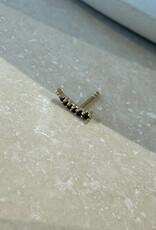 Bobby Rose 6 Stones Stud Black Gold