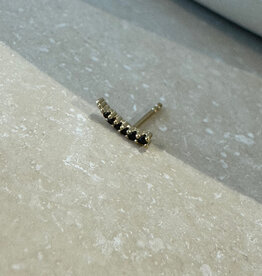 Bobby Rose 6 Stones Stud Black Gold