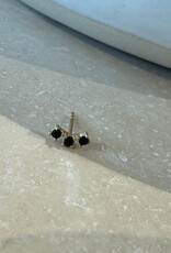 Bobby Rose 3 Big Stones Stud Black Gold