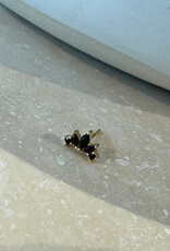 Bobby Rose Crown Black Stud Gold