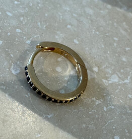 Bobby Rose Big Hoop Black Stone Gold