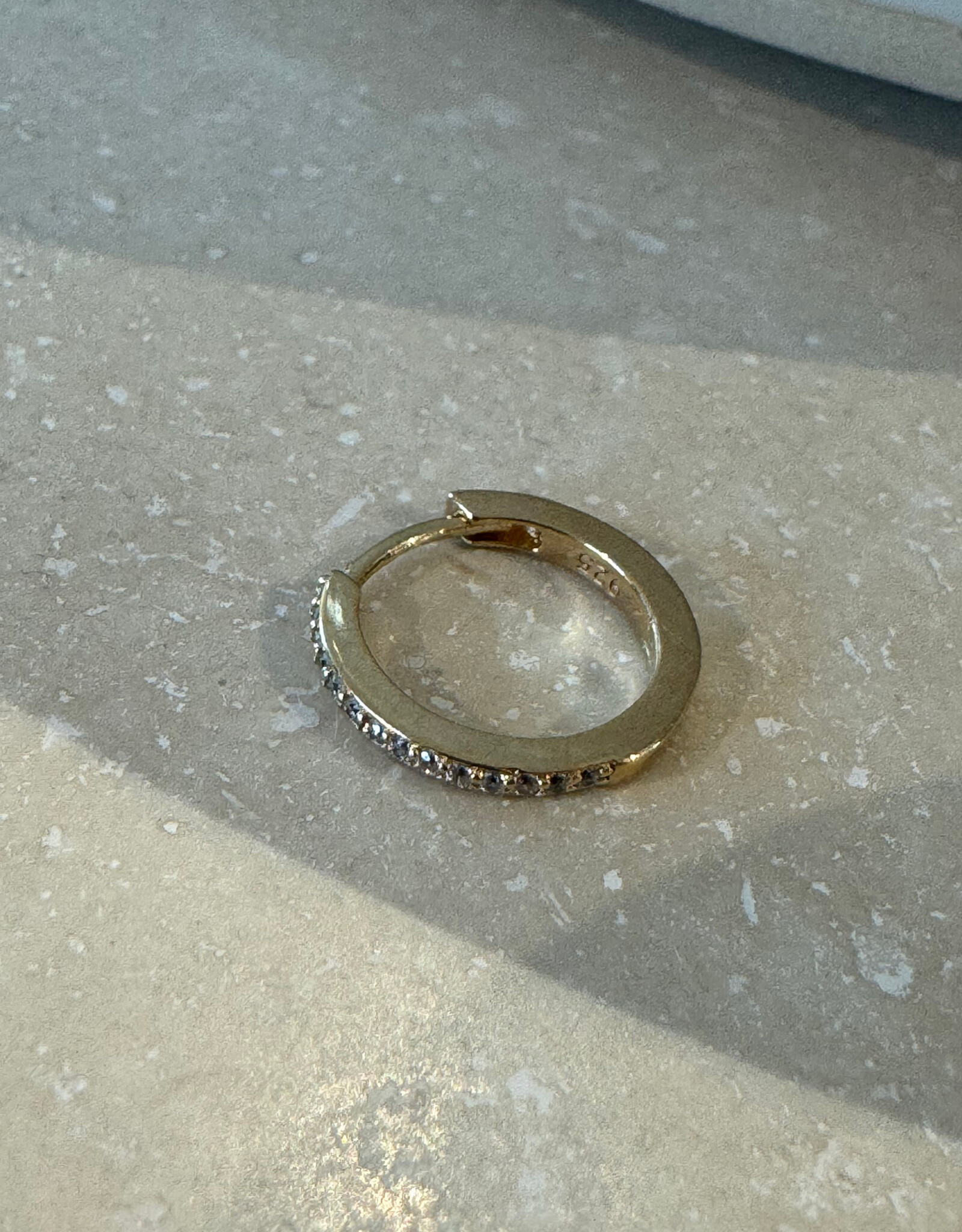 Bobby Rose Big Hoop White Stone Gold