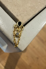 Bobby Rose Chain Black White Stud Gold