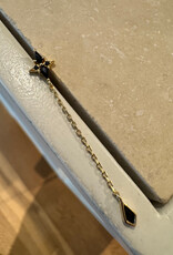 Bobby Rose Cross Long Chain Black Gold