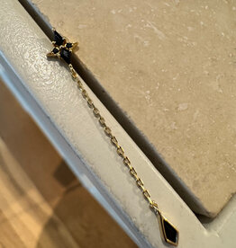 Bobby Rose Cross Long Chain Black Gold