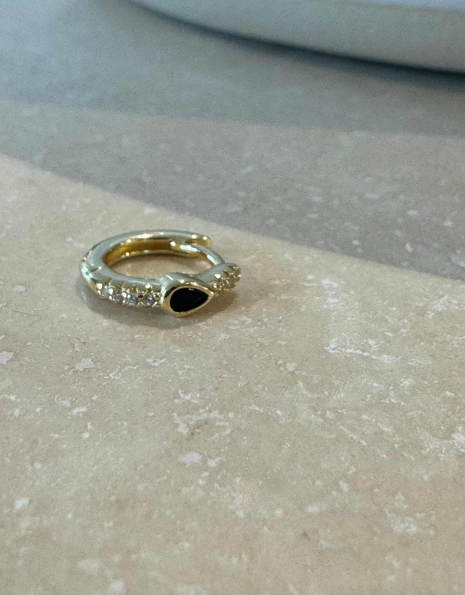 Bobby Rose Black Drop white Hoop Gold