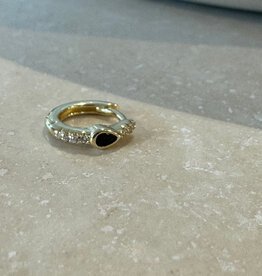 Bobby Rose Black Drop white Hoop Gold