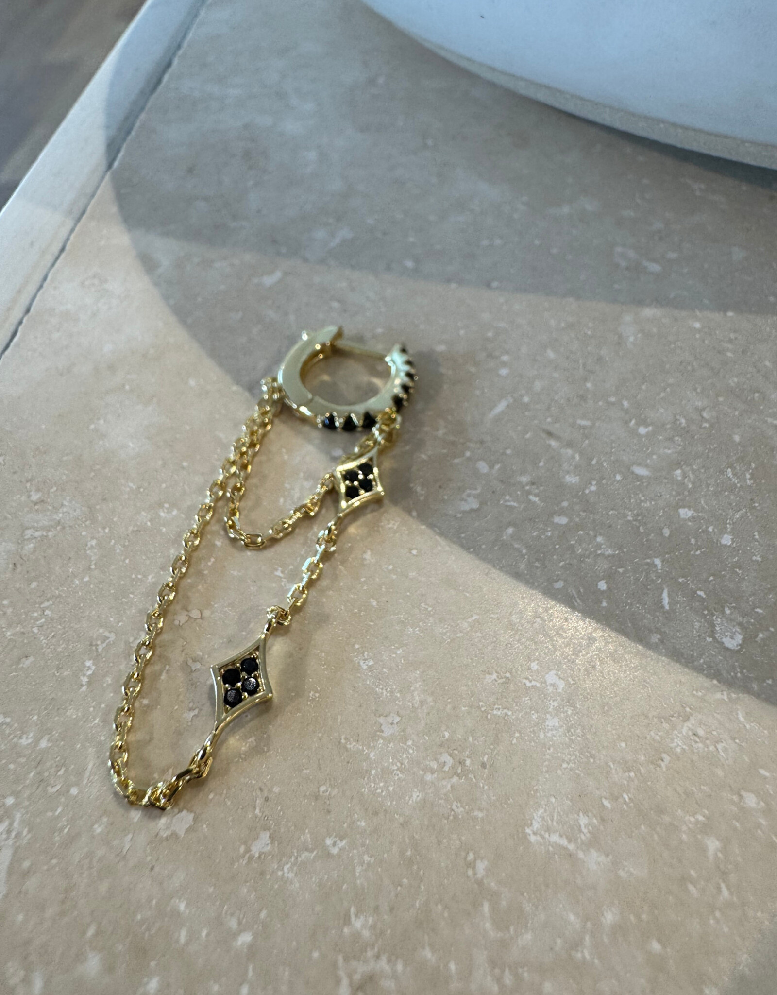 Bobby Rose Strass Black Long Gold