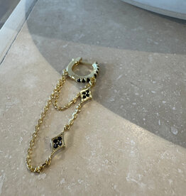 Bobby Rose Strass Black Long Gold