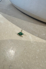 Bobby Rose Big Oval Stud Green Gold