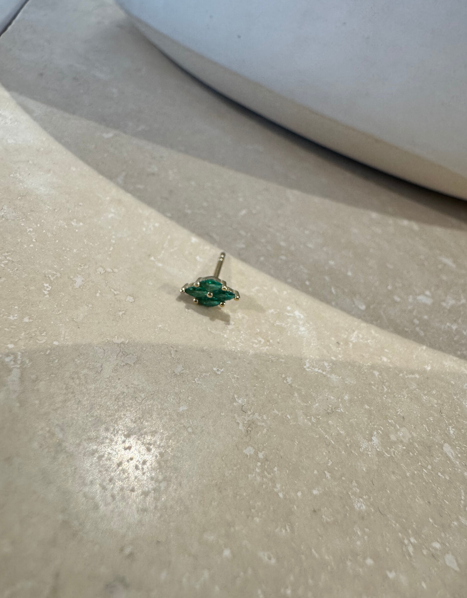 Bobby Rose Big Oval Stud Green Gold