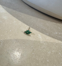 Bobby Rose Big Oval Stud Green Gold