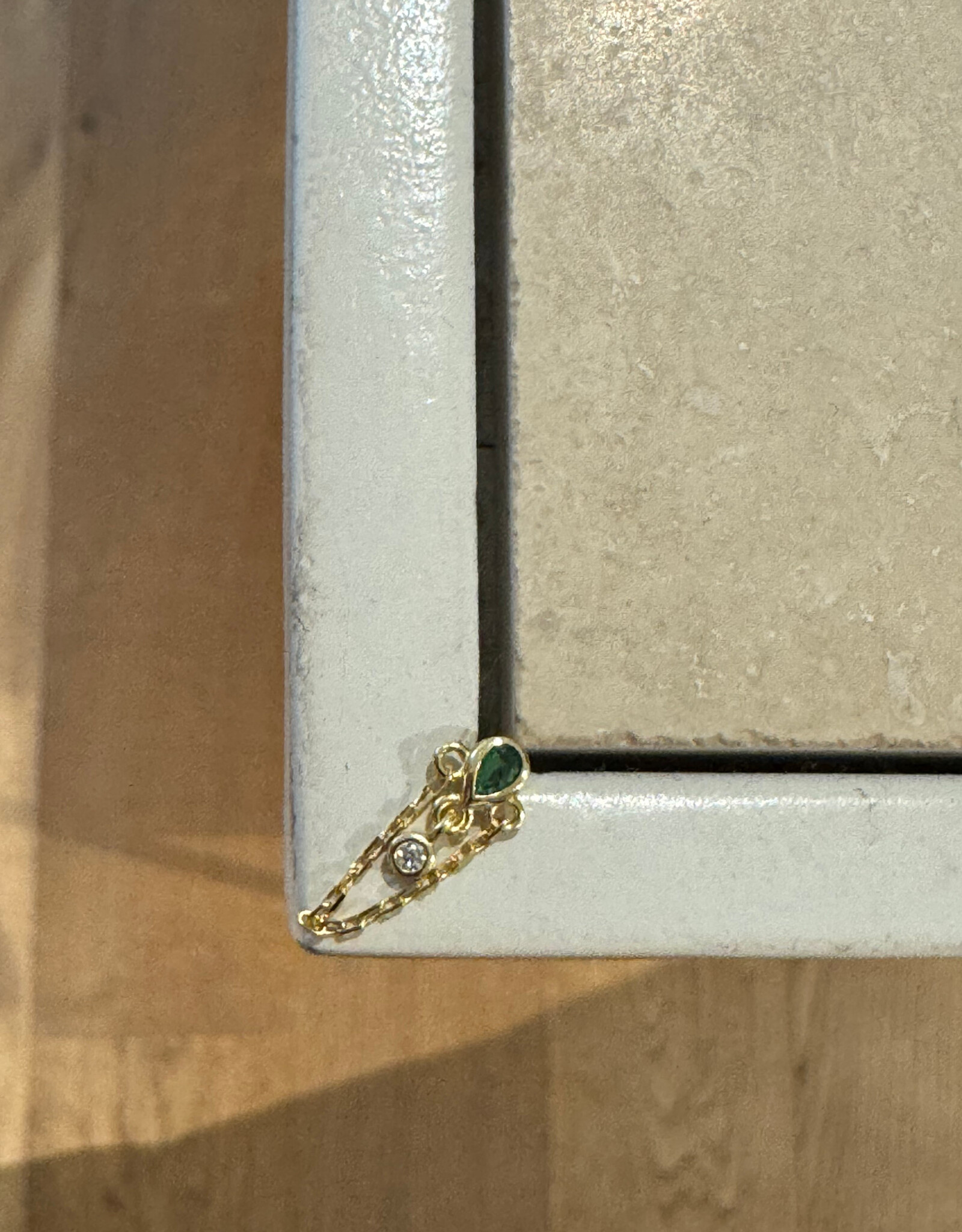 Bobby Rose Chain Green White Stud Gold