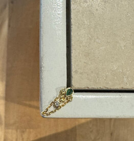 Bobby Rose Chain Green White Stud Gold