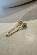 Bobby Rose Chain Green White Stud Gold
