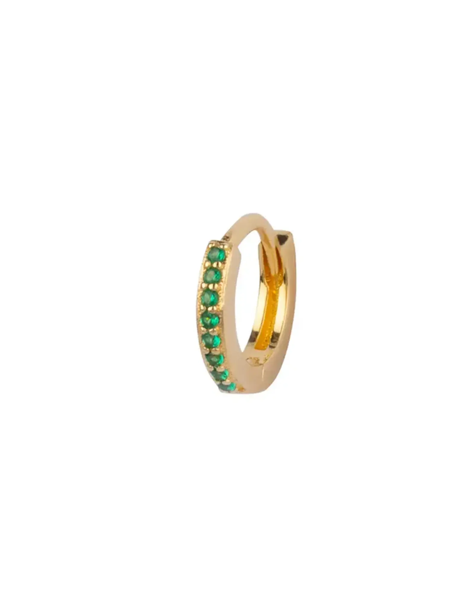 Bobby Rose Classic Hoop Green Small Gold